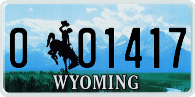 WY license plate 001417