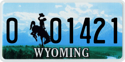 WY license plate 001421