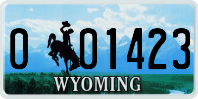 WY license plate 001423