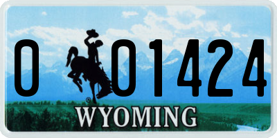 WY license plate 001424