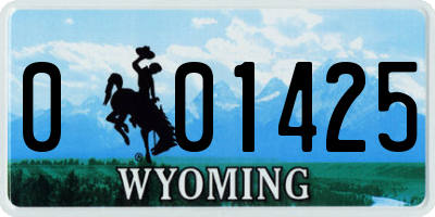 WY license plate 001425