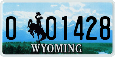 WY license plate 001428