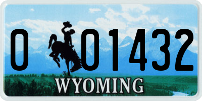 WY license plate 001432