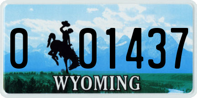 WY license plate 001437