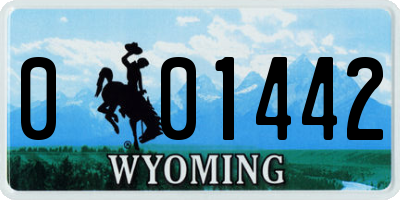 WY license plate 001442