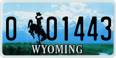 WY license plate 001443