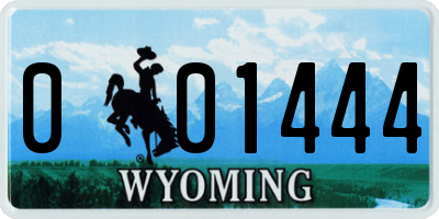WY license plate 001444