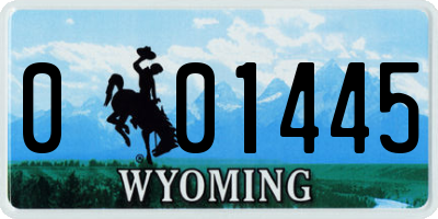 WY license plate 001445