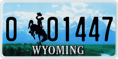 WY license plate 001447