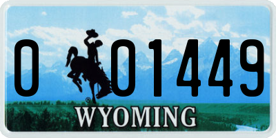 WY license plate 001449