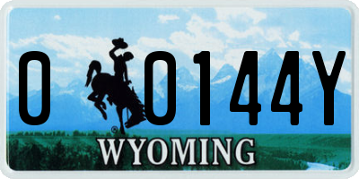 WY license plate 00144Y