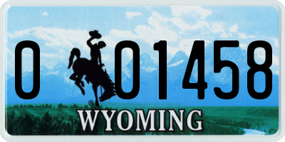 WY license plate 001458