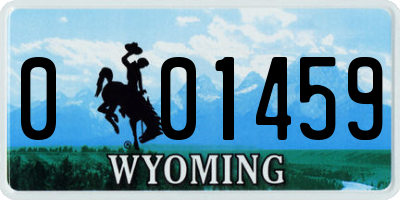 WY license plate 001459