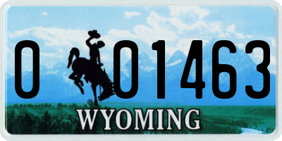 WY license plate 001463