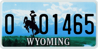 WY license plate 001465