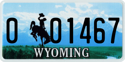 WY license plate 001467