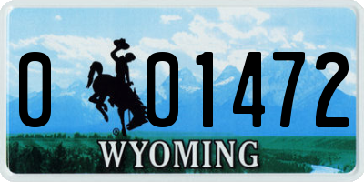 WY license plate 001472