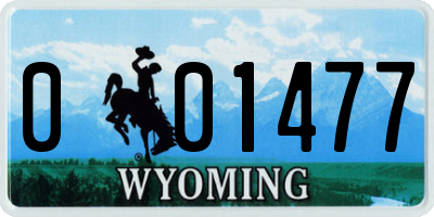 WY license plate 001477