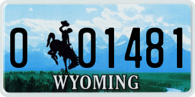 WY license plate 001481