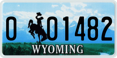 WY license plate 001482