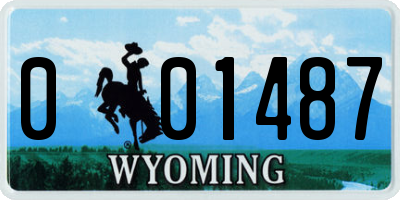 WY license plate 001487
