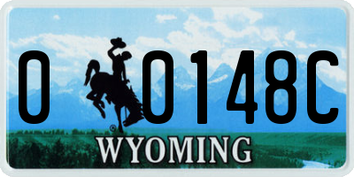 WY license plate 00148C