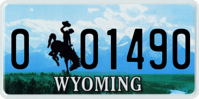 WY license plate 001490