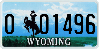 WY license plate 001496