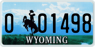 WY license plate 001498