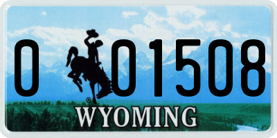 WY license plate 001508