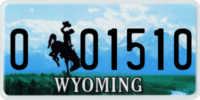 WY license plate 001510