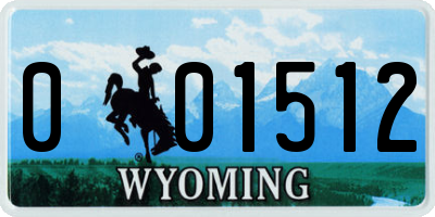 WY license plate 001512