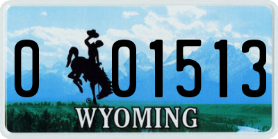 WY license plate 001513