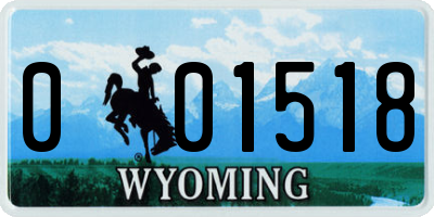 WY license plate 001518