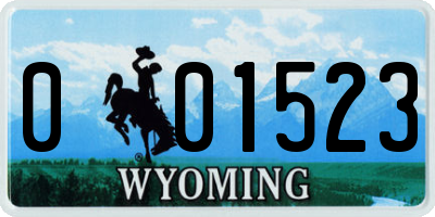 WY license plate 001523