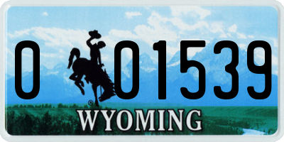 WY license plate 001539