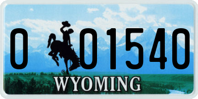 WY license plate 001540