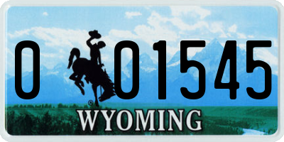 WY license plate 001545
