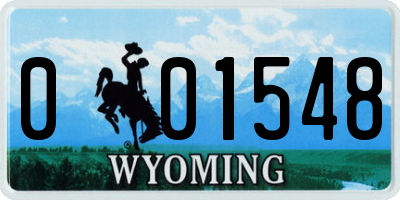 WY license plate 001548