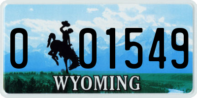 WY license plate 001549