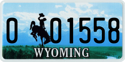 WY license plate 001558