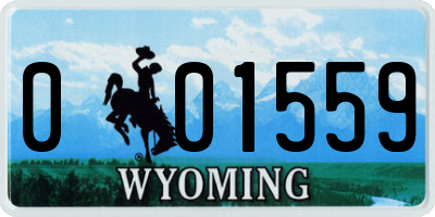 WY license plate 001559