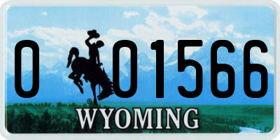 WY license plate 001566