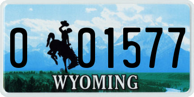 WY license plate 001577