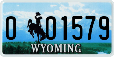 WY license plate 001579