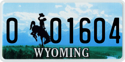 WY license plate 001604