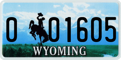 WY license plate 001605