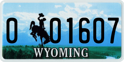 WY license plate 001607