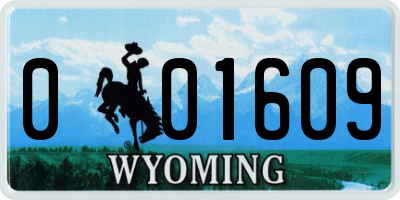 WY license plate 001609
