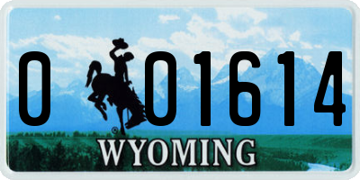 WY license plate 001614